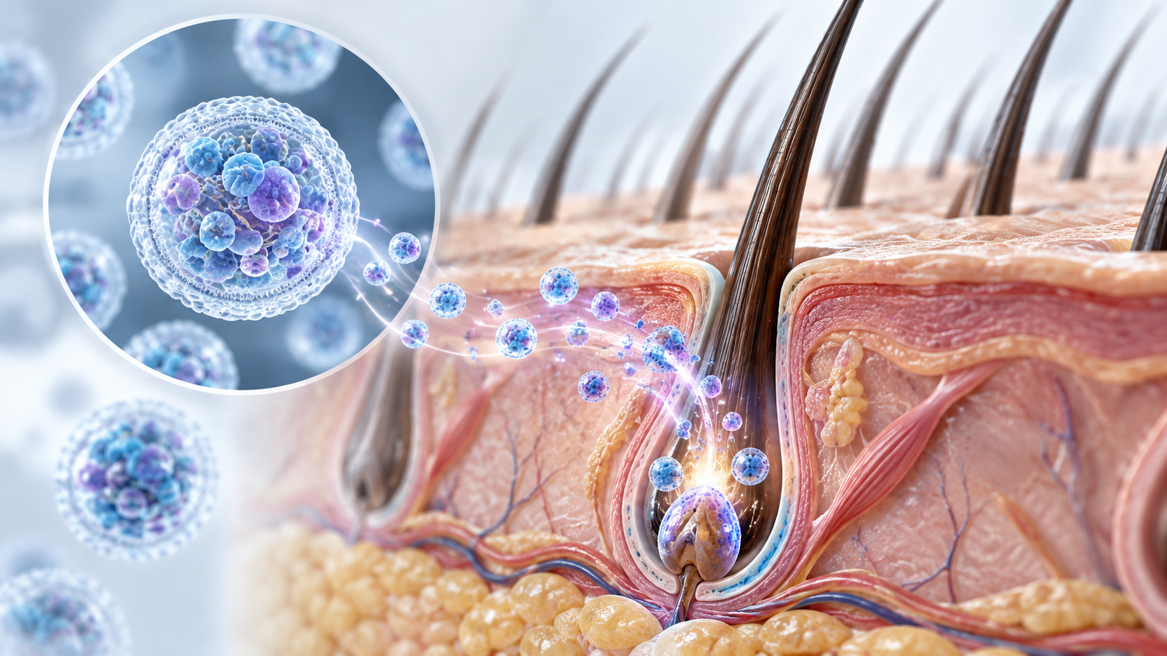 Exosome therapy and hair follicle cellular communication